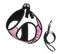 Smile Pink Pig Print - Juego de arnés y correa para perro pequeño, chaleco suave ajustable con correas reflectantes de 360° para gatos y cachorros