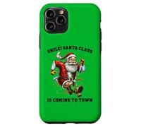Smile Santa Claus llega a la Ciudad Funny Xmas Santa Flying Carcasa para iPhone 11 Pro