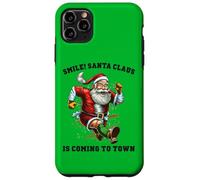 Smile Santa Claus llega a la Ciudad Funny Xmas Santa Flying Carcasa para iPhone 11 Pro MAX