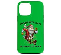 Smile Santa Claus llega a la Ciudad Funny Xmas Santa Flying Carcasa para iPhone 13 Pro MAX