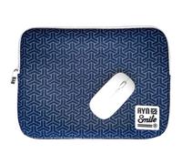 Smile Sleeve Kimono Funda para Portátil hasta 14" Neopreno + Ratón Inalámbrico Blanco