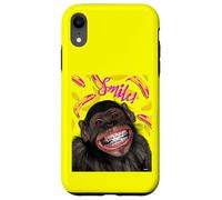 Smile! Smiling Chimpanzee with Braces Funny Humor Carcasa para iPhone XR