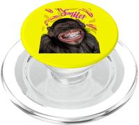Smile! Smiling Chimpanzee with Braces Funny Humor PopSockets PopGrip para MagSafe