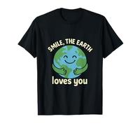 Smile The Earth Loves You Eco Planet Diseño Ambiental Camiseta