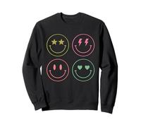 Smile World with Cute Aesthetic Icon Faces Sudadera