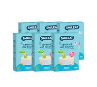 Smileat - Pack 6 Papilla para peques Ecológica de Cereales con Quinoa - Sin Azúcar Añadido y Sin Aditivos - Ingredientes Vegetales - Fácil de Diluir y Preparar