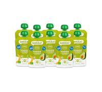 Smileat - Pack de 10 Pouch de Frutas Ecológicas - Sin Sal ni Azúcar Añadido, Sin Gluten - Snack Práctico para Peques - Sabor a Aguacate y Arándanos