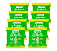 Smileat - Pack de 8 Smilitos Snack - Sabor a Manzana y Plátano- Merienda divertida para peques desde 8 Meses - 25g