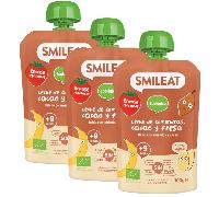 Smileat Pouch Almendra, Cacao y Fresa +9m ECO 3x100 gr