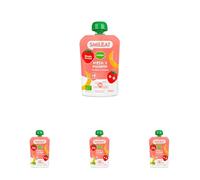 Smileat - Pouch de Frutas Ecológicas - Sin Sal ni Azúcar Añadido, Sin Gluten - Snack Práctico para Peques - Sabor a Fresa y Plátano (Paquete de 4)