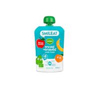 Smileat Pouch Ecológico de Frutas Variadas, 100 g | Combinación de melocotón, plátano, manzana y pera, de textura suave y recomendada para peques a partir de 6 meses