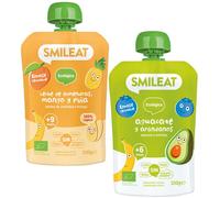 Smileat Pouch Leche de Almendra, Mango y Piña ECO +9m 100 gr + Aguacate y Arándano +6m ECO 100 gr