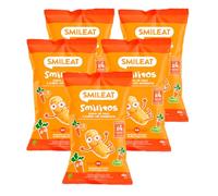 Smileat - Smilitos Snack Sabor a Maíz, Avena y Zanahoria - PACK de 5 x 4 bolsitas. Sin Azúcar Añadido, sin conservantes, Sin Huevo - Snack Ecológico para Peques a Partir de 8 Meses 48g (20 x 12g)