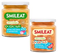 Smileat Tarrito CA-CHI-TOS +10m Arroz con Pavo y Verduras 230 gr + Pasta con Tomate 230 gr