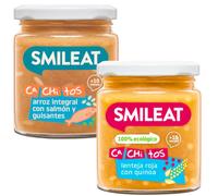 Smileat Tarrito CA-CHI-TOS +10m Arroz con Salmón y Guisantes 230 gr + Lenteja Roja con Quinoa 230 gr