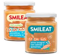Smileat Tarrito CA-CHI-TOS +10m Arroz con Salmón y Guisantes 230 gr + Pasta con Tomate 230 gr