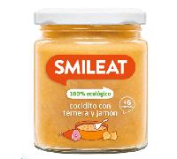 Smileat tarrito cocidito ternera y jamón 230 g - potito ecológico para bebés
