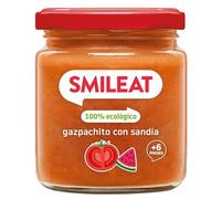 Smileat - Tarrito de Gazpachito con Sandia - Gazpacho para Bebés Desde 6 Meses - Verduras y Frutas Ecológicas - con Aceite de Oliva Virgen Extra - sin Sal ni Azúcar Añadido - 190g