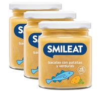 Smileat Tarrito de Verduras, Patata y Bacalao ECO +6m 3x230 gr