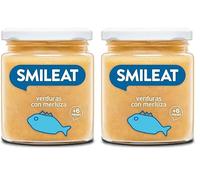 Smileat - Tarrito infantil de Verduras con Merluza - para Peques +6 Meses - Sin Azúcar ni Sal Añadido - Materia Prima de Calidad. Textura Suave y Fácil de Comer - 230g (Paquete de 2)