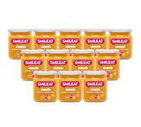 Smileat Tarritos Ecológicos de Calabaza, Boniato y Maíz, Pack 12 x 220 g | Sin sal añadida; sin gluten, leche ni huevo. Con 66,5 % de verduras y AOVE, recomendados desde los 6 meses