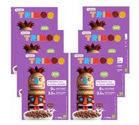 Smileat TRIBOO | Cereales Integrales para Niños | Cereales Ecológicos con Sabor a Cacao | Ingredientes 100% Naturales | Ecológico, Sano y Saludable | Merienda Sana para Niños | Pack de 6 x300g - 1800g