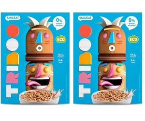 Smileat TRIBOO | Cereales Integrales para Niños | Ecológico con Sabor Dulce | Hechos con Ingredientes 100% Naturales | Cereales Infantiles para Desayuno o Merienda | 300 g (Paquete de 2)