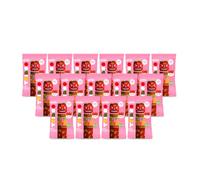 Smileat TRIBOO Snacks de Fresa y Manzana, Pack de 15 x 25 g | Bocaditos de fruta con textura firme y formas divertidas, en bolsas individuales para llevar