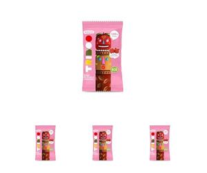 Smileat - TRIBOO Snacks de Fruta sabor Fresa y Manzana - Aperitivo para Niños - Alternativa a Gominolas y Chuches - Ideal para el Cole y Meriendas - 25gr (Paquete de 4)