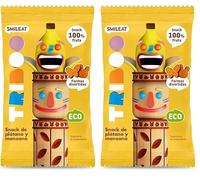 Smileat - TRIBOO Snacks de Fruta sabor Plátano y Manzana - Aperitivo para Niños - Alternativa a Gominolas y Chuches - Ideal para el Cole y Meriendas - 25gr (Paquete de 2)