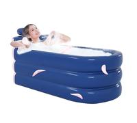 Smileshiney Bañera hinchable,Bañera hinchable para adultos | Piscina de inmersión plegable con barril de hielo | Bañera portátil, bañera inflable con reposacabezas, soporte Lumbar y bolsillo lateral
