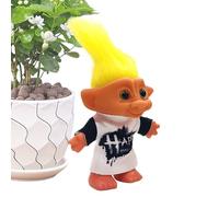 Smileshiney Muñeca Troll - Decoración navideña pequeña y fea, figura decorativa de escritorio, decoración festiva, figuras de estantería retro coleccionables para niños y adultos