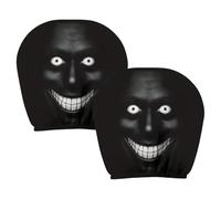 Smilëy Face Car Headrest Covers - Funny Car Protector | Universal 2 Pack | Elastic Headrest Covers With Smiling Face Print. Protects from Dirt And Scratches While Adding Fun Interior Style.