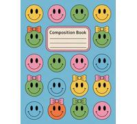 Smiley Faces Aesthetic Preppy Composition Notebook: 120 Pages Composition Book, with Linework Cover Design, designed for Drawing, Creative Writing, ... Book, with Linework Cover Design, designed f