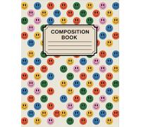 Smiley Faces Aesthetic Preppy Composition Notebook: 120 Pages Composition Book, with Softwatercolors Cover Design, designed for School Notes, Drawing, ... Pages Composition Book, with Softwatercolors