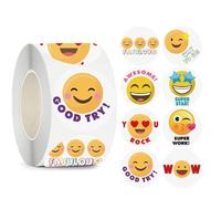 Smiley Felices Sticker,Pegatinas Smiley 500 Emoticon Reward Sticker 2.5cm Pegatinas Escolares para el Aula Potty Training Stickers y Motivational Stickers