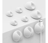 SmiLife Pinzas para Cables Blanco 9 Piezas, Soporte para Cables de Cargador de Teléfono, Varios Tamaños