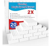 SmilinFit Magic Sponge Erasers, Paquete de 20 Almohadillas de Espuma de melamina más Fuertes de Densidad 2 Veces, Limpiador Multifuncional para Cocina, baño, bañera, Fregadero, Limpiador de Pared