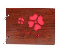 Smiling Art álbum de Fotos para diseñar Incluso/Manualidades, álbum de Fotos einkleben, DIY Scrapbook, Foto Libro, Diario, Cuaderno de Viaje, Vintage Style con un Portada de Madera