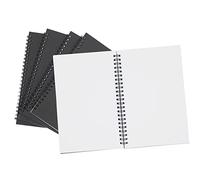 Smiling Art Juego de 5 blocs de notas A5, cuaderno Kraft Cover Notebook, cuaderno en espiral, 60 hojas, 120 páginas, cuaderno de bocetos, cuaderno de bocetos, adecuado para la escuela, la universidad