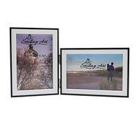 Smiling Art Marco de fotos de madera MDF para 2 fotos con panel de cristal, marco plegable, marco doble en formato horizontal y vertical (blanco + negro, 2x10x15cm)