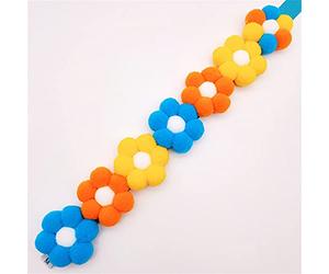 Smiling Cheese Fashion Soft Pet Dog Cats Flower Necklace Decoration Collar for Dogs Cats Puppy Kitty Decoration (Yellow Orange Blue X)