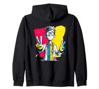 Smiling Doctor Doble Paz Retro Pop Gráfico Signo Gesto Sudadera con Capucha