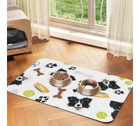 Smiling Dog Border Collie,Waterproof Pet Feeding Mat,PU Leather Placemats for Cat Dog Water Bowl,Food Mats,40x60cm