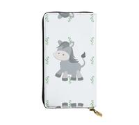 Smiling Donkey - Cartera larga de cuero, portatarjetas de crédito, monedero con cremallera y compartimento para identificación