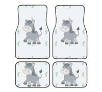 Smiling Donkey - Juego de 4 alfombrillas para coche, interior limpio, fácil de limpiar y no se decolora, mantiene tu coche, camión o furgoneta
