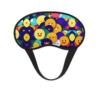 Smiling Face - Máscara de dormir satinada con borde negro para una comodidad óptima y bloqueo de la luz