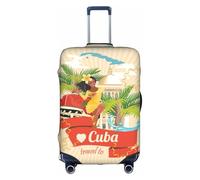 Smiling Lady On Classic Car Palms - Funda protectora para maleta, funda elástica lavable antiarañazos, ajuste de 45,7 a 81,3 cm, White, M