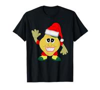 Smiling Lemon Guy con Sombrero de Papá Noel de Navidad Camiseta