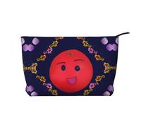 Smiling Red Oranges - Bolsa de maquillaje de pana versátil con cremallera para uso diario y organizador de capacidad de viaje, Black, Talla única